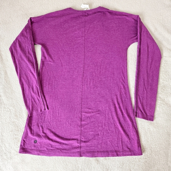 LULULEMON Shirt Trapeze Long Sleeve Heathered Regal Plum Pima Cotton Women's 4 - Picture 3 of 7